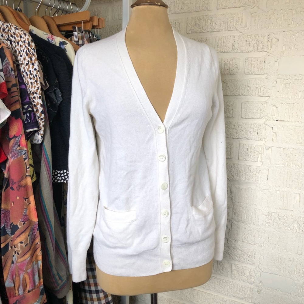 J. Crew Cream Cashmere Cardigan